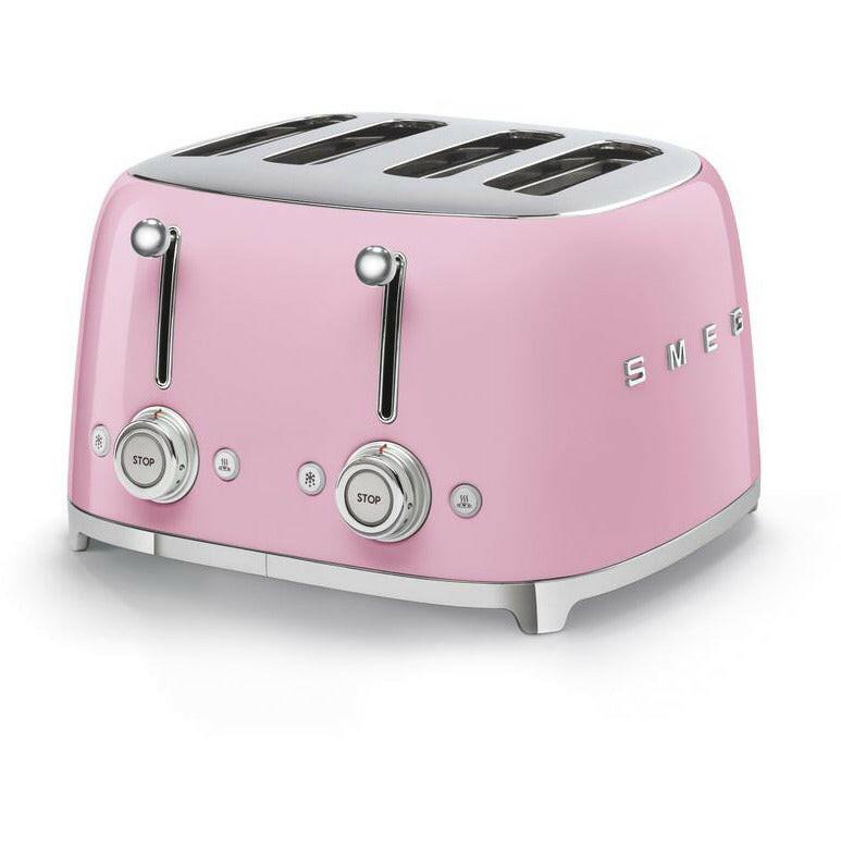 Smeg TSF03PKUK Pink 50s 4 by 4 Slice Toaster.
