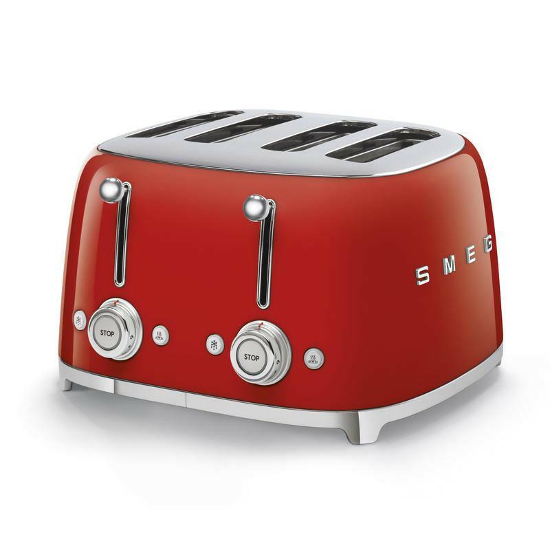Smeg TSF03RDUK Red 50s 4 by 4 Slice Toaster.