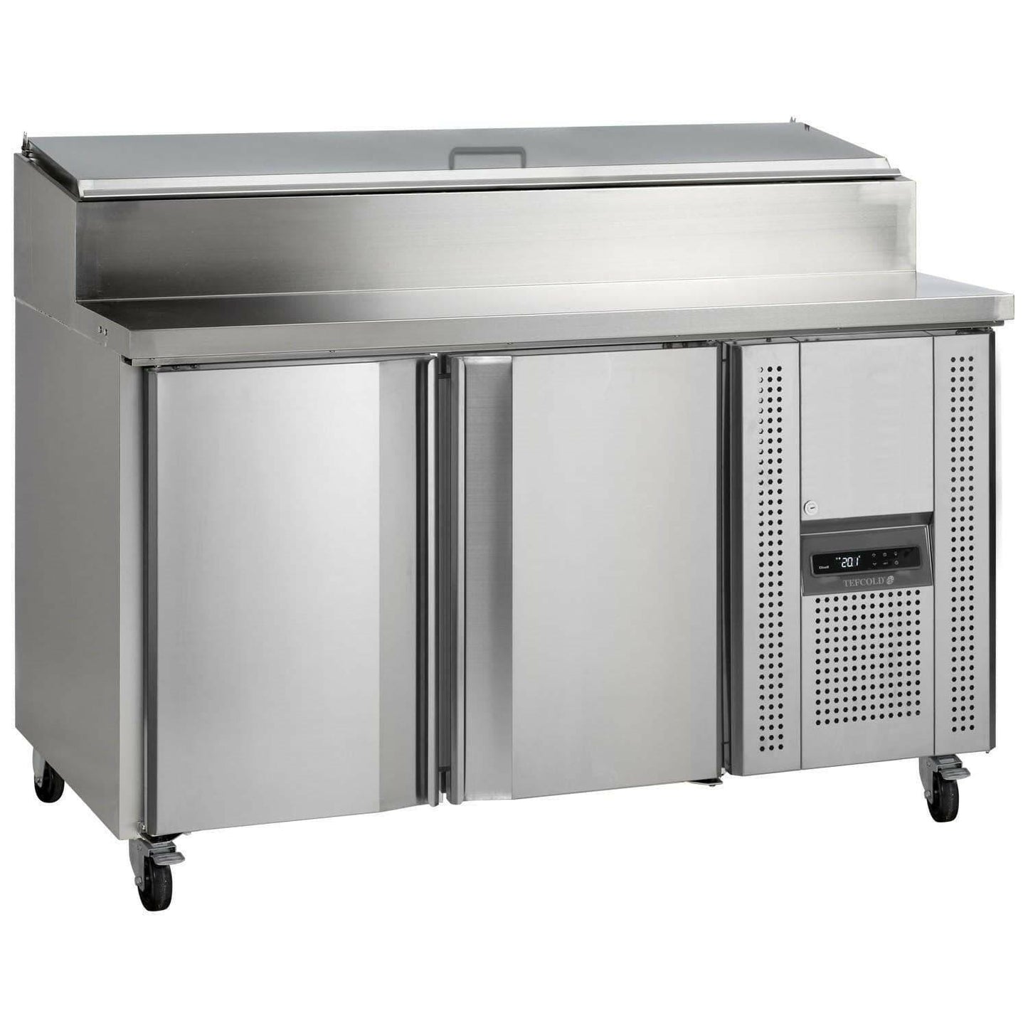 Tefcold SS7200 SS Two Door Saladette Preparation Counter Fridge 320 Litres.