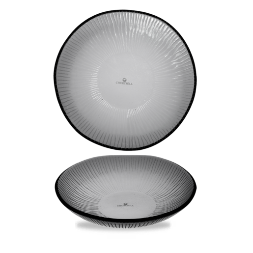Churchill Dusk Glass Round Bamboo Bowl 22cm