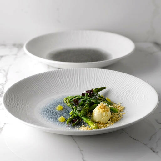 Churchill Studio Prints® Raku Topaz Blue Bamboo Deep Coupe Plate 28cm - Cater-Connect Ltd