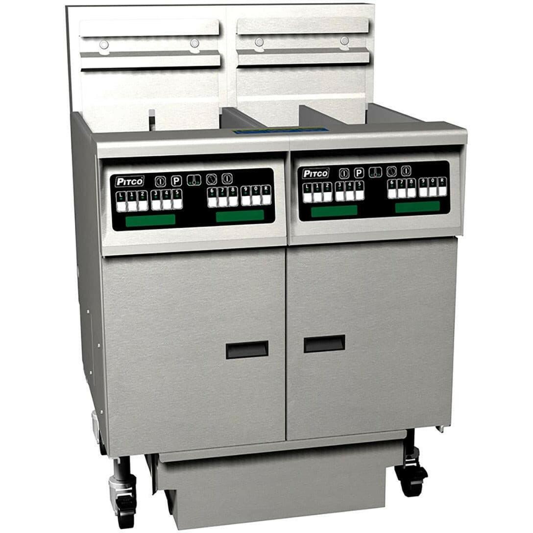 Pitco SEH50/FD-FF Twin Tank Filtration Electric Fryer 44 Litres.