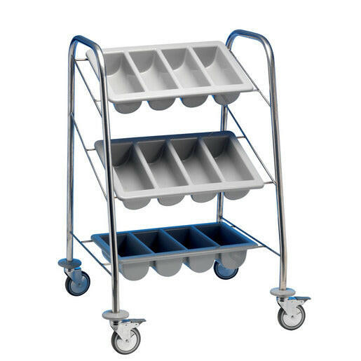 EAIS 3 Tier Stainless Steel Cutlery Trolley - Cater-Connect Ltd