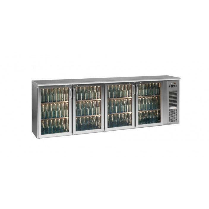 Gamko E3/2222GMUCS84 Undercounter Stainless Steel 4 Door Bottle Cooler.