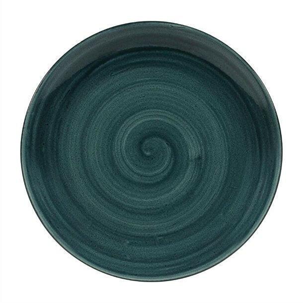 Churchill Stonecast Patina Rustic Teale Evolve Coupe Plate 10.25" Case Size 12.