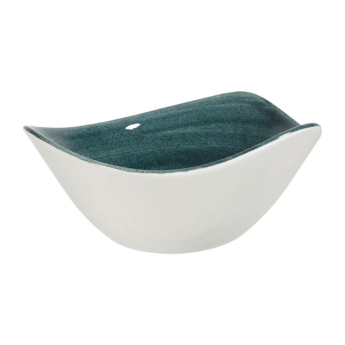Churchill Stonecast Patina Rustic Teale Triangular Bowl 6" Case Size 12 - Cater-Connect Ltd