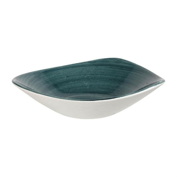 Churchill Stonecast Patina Rustic Teale Triangular Lotus Plate 9.25" Case Size 12 - Cater-Connect Ltd
