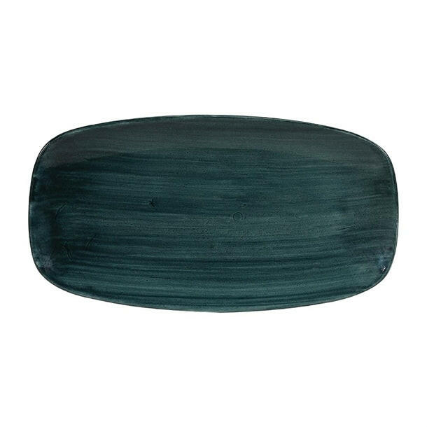 Churchill Stonecast Patina Rustic Teale Chefs Oblong Plate 13 7/8X7 3/8" Case Size 6 - Cater-Connect Ltd
