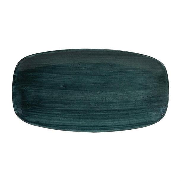 Churchill Stonecast Patina Rustic Teale Chefs Oblong Plate 13 7/8X7 3/8" Case Size 6.