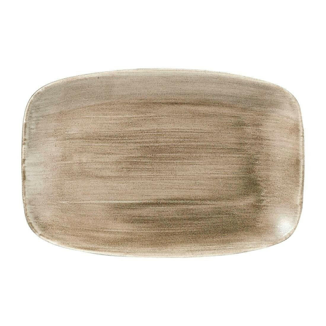 Churchill Stonecast Patina Antique Taupe Oblong Chefs Plate 305x198mm Case Size 6 - Cater-Connect Ltd