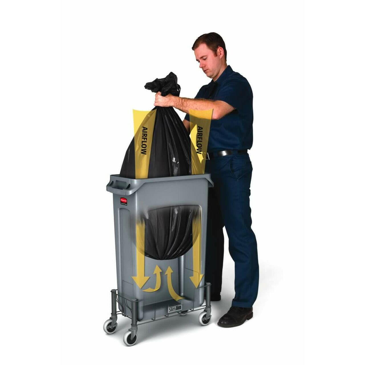 Rubbermaid Slim Jim Grey Bin With Venting Channels 87L.