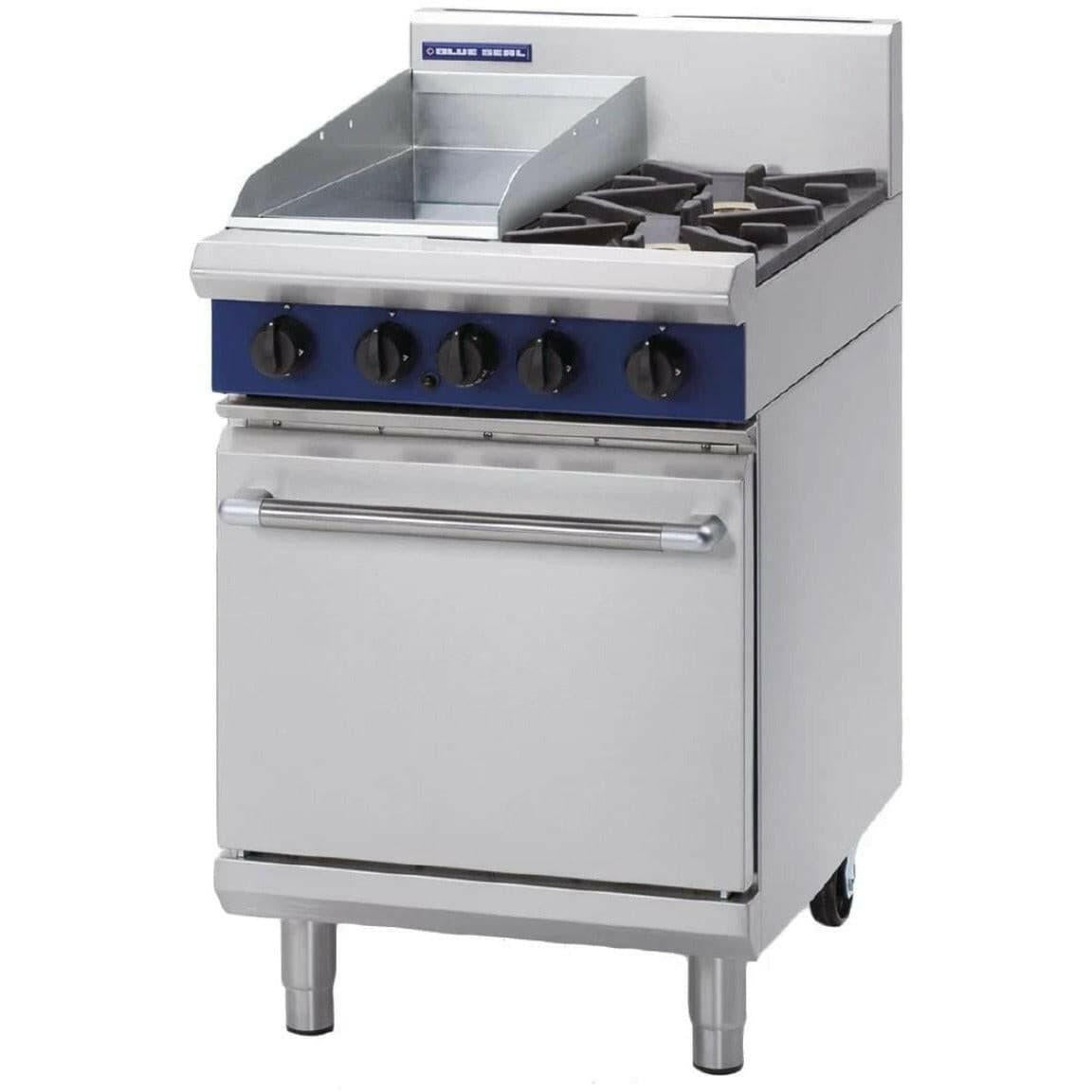 Blue Seal Evolution Series G504C 2 Gas Burner Griddle Plate & Static Oven Range 7KW - Cater-Connect Ltd