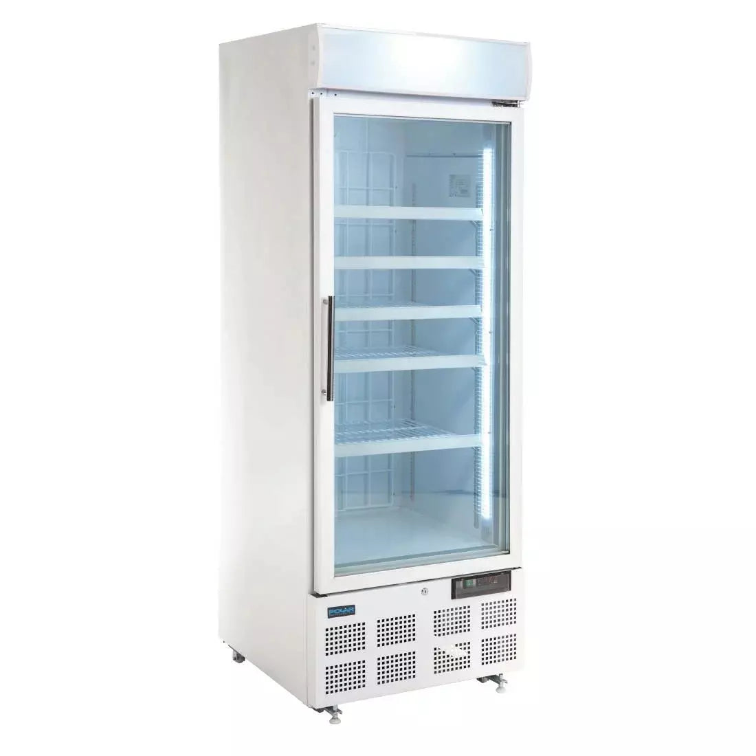 Polar GH506 G-Series Upright Single Door Display White Freezer 412 Litres - Cater-Connect Ltd