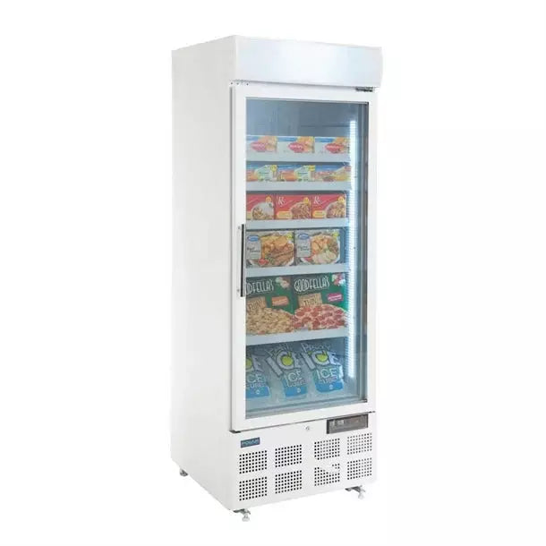 Polar GH506 G-Series Upright Single Door Display White Freezer 412 Litres - Cater-Connect Ltd
