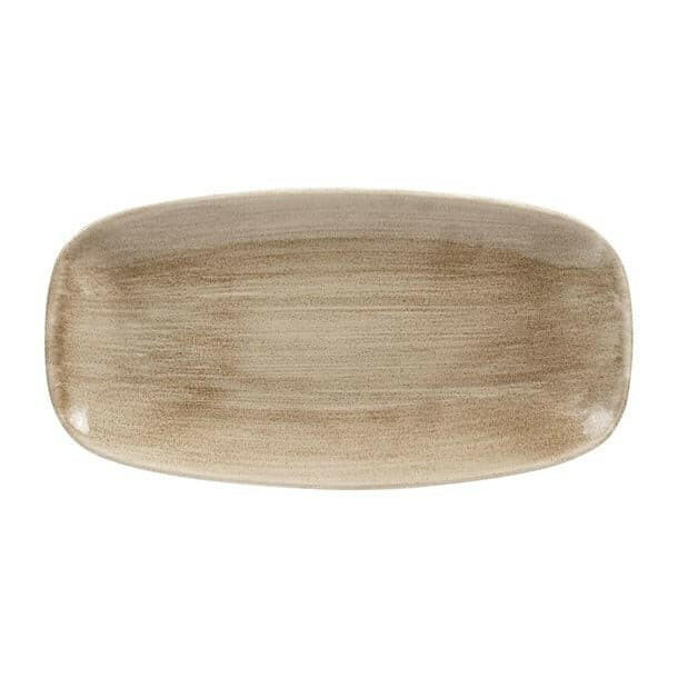 Churchill Stonecast Patina Antique Taupe Chefs Oblong Plate 15.3cm x 19.8cm Case Size 12 - Cater-Connect Ltd