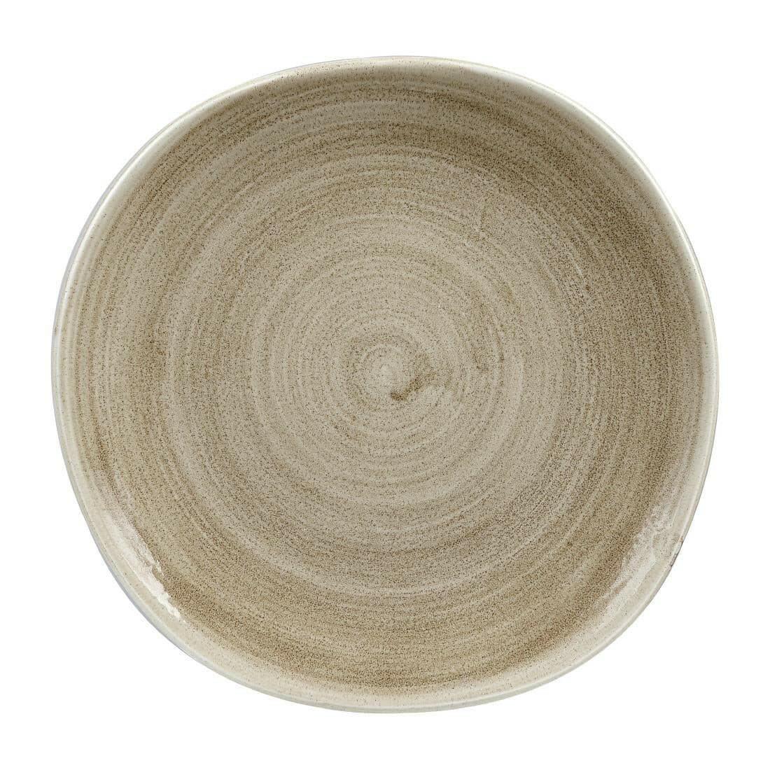 Churchill Stonecast Patina Antique Taupe Round Trace Plate 11 1/4" Case Size 12.