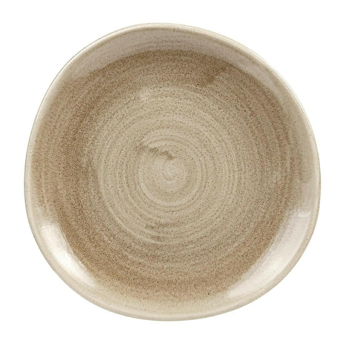 Churchill Stonecast Patina Antique Taupe Round Trace Plate 8 1/4" Case Size 12 - Cater-Connect Ltd