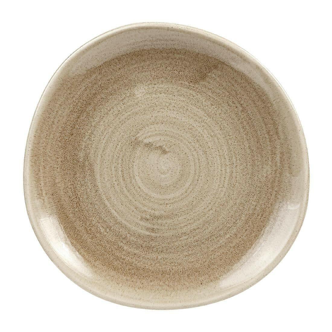 Churchill Stonecast Patina Antique Taupe Round Trace Plate 8 1/4" Case Size 12.