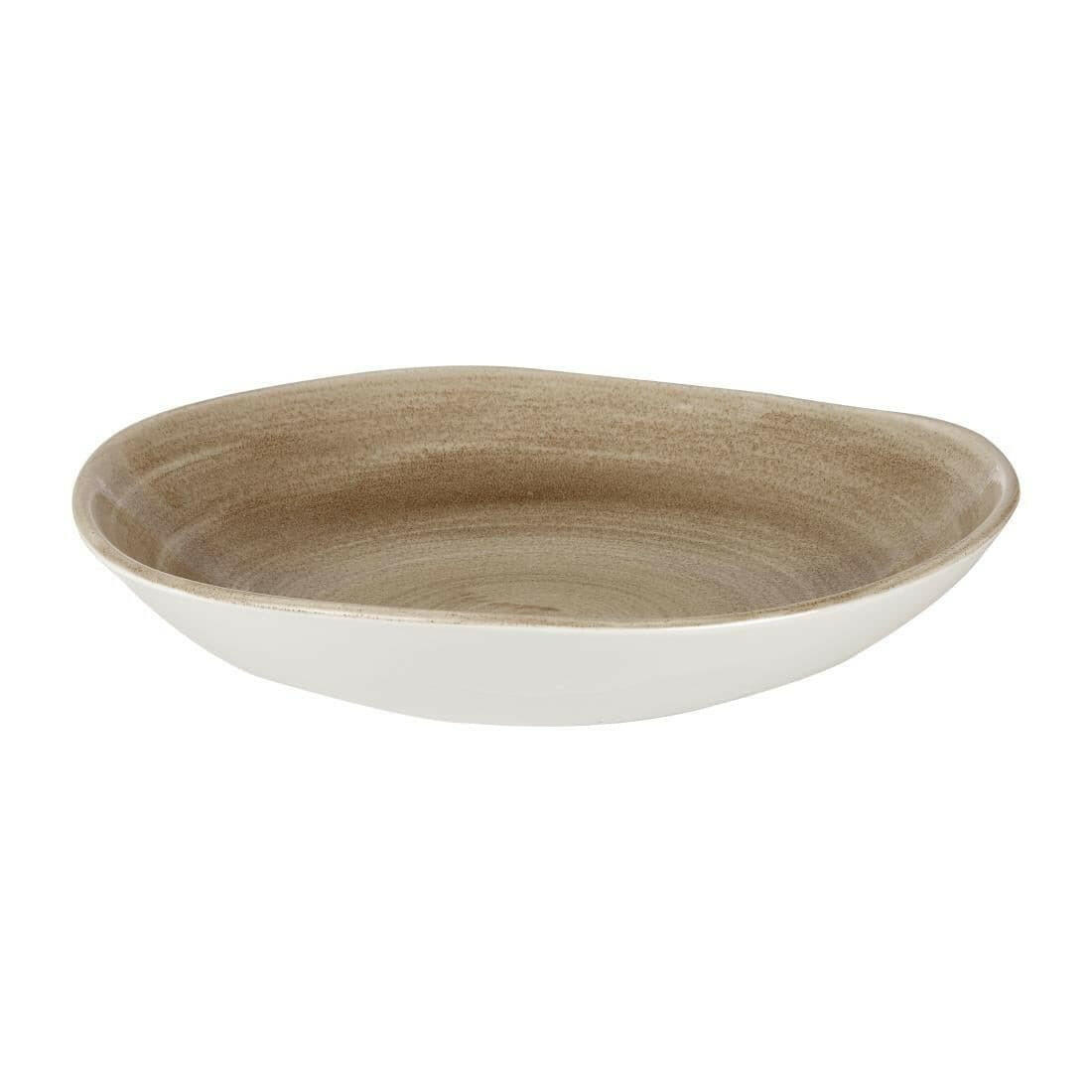 Churchill Stonecast Patina Antique Taupe Round Trace Bowl 9 7/8" Case Size 12 - Cater-Connect Ltd