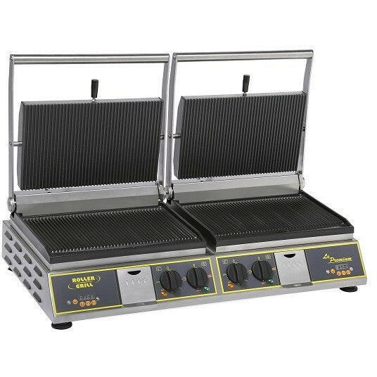 Roller Grill Premium DR Large Double Contact Grill Ribbed Ribbed Bottom - Cater-Connect Ltd