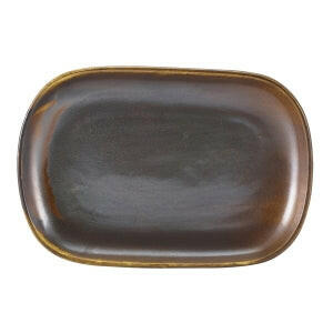 GenWare Terra Porcelain Rustic Copper Rectangular Plate 29x19.5cm Case Size 6 - Cater-Connect Ltd