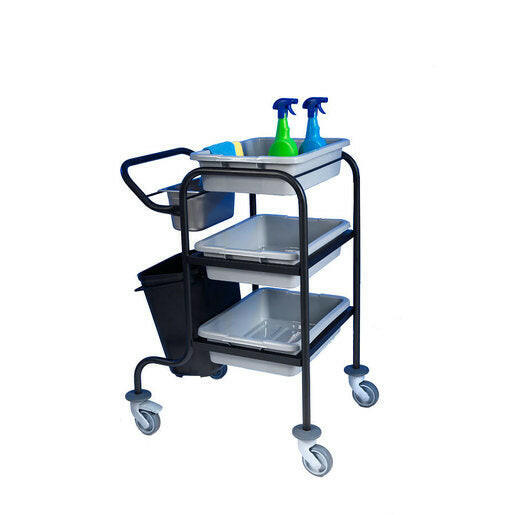 House Keeping Cleaning Cart - 3 Tray - Cater-Connect Ltd