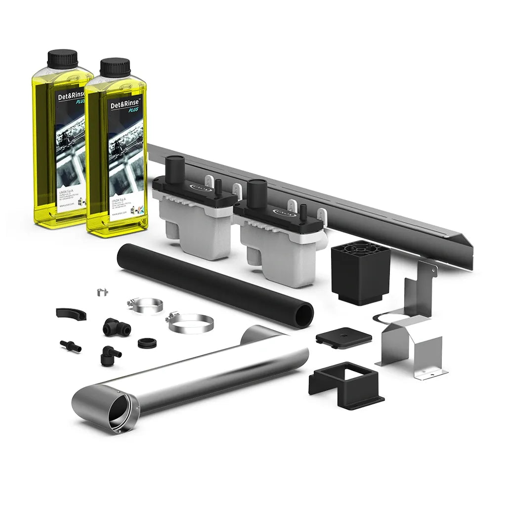 Unox XEAQC-00E2-E-DR Double Stack Installation Kit + Det Rinse Bottle