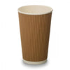 Recyclable Hot Beverage Takeway Cup Kraft Ripple Walled 16oz Case Size 500