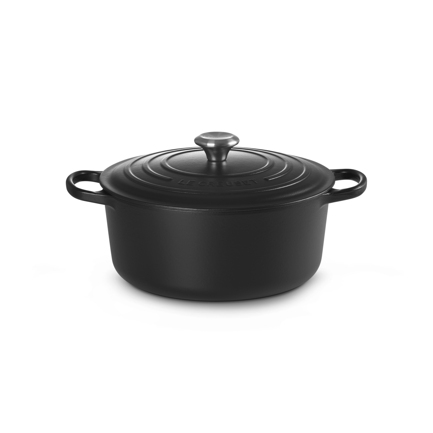 Le Creuset Satin Black Cast Iron Round Casserole 28cm 6.7 Litres