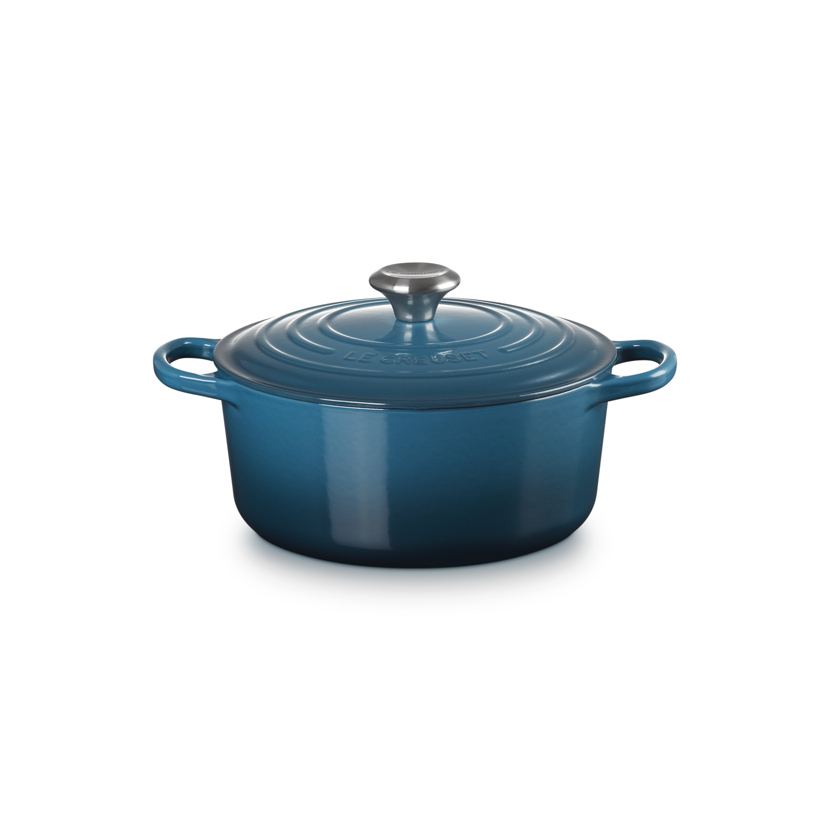 Le Creuset Deep Teal Cast Iron Round Casserole 20cm 2.4 Litres