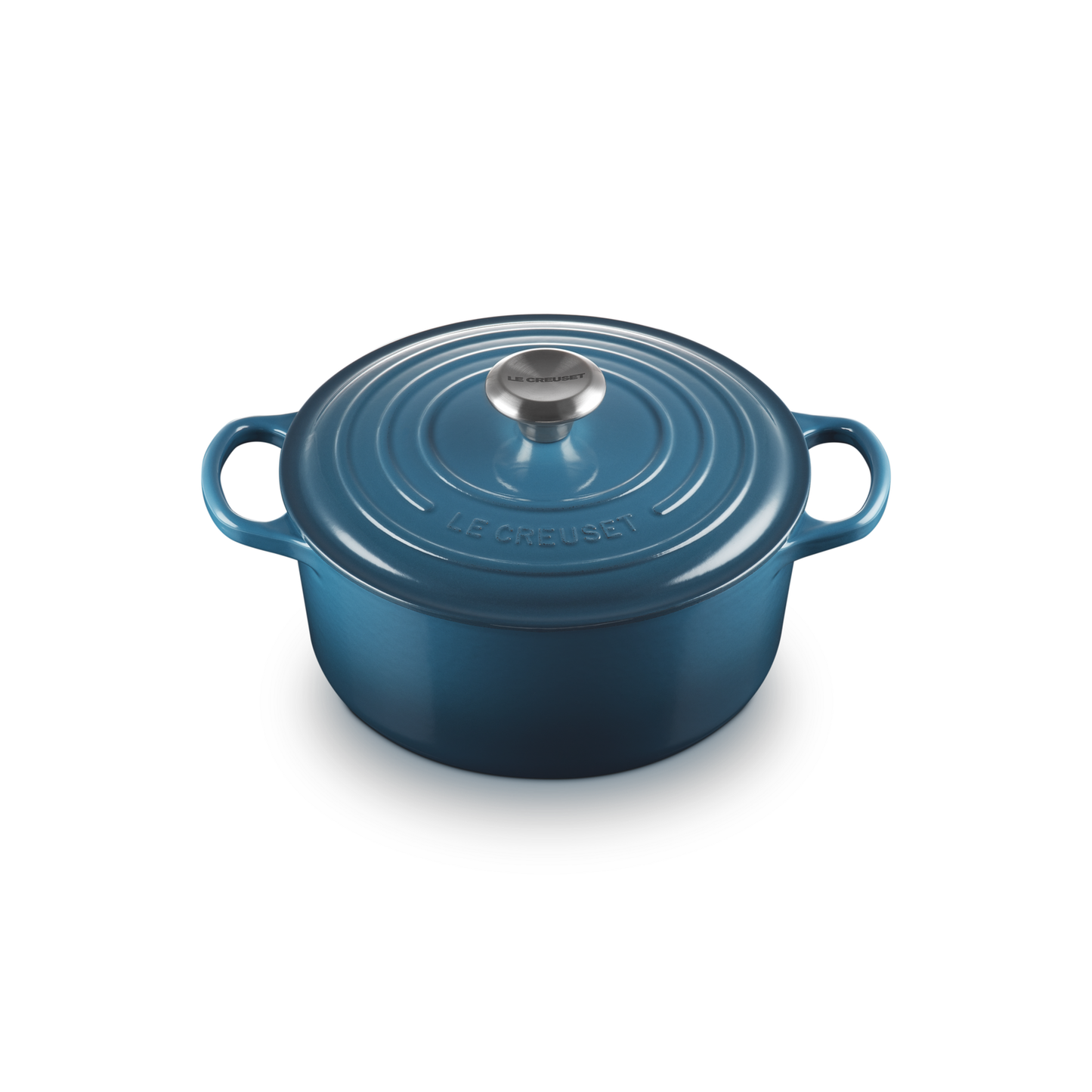 Le Creuset Deep Teal Cast Iron Round Casserole 24cm 4.2 Litres