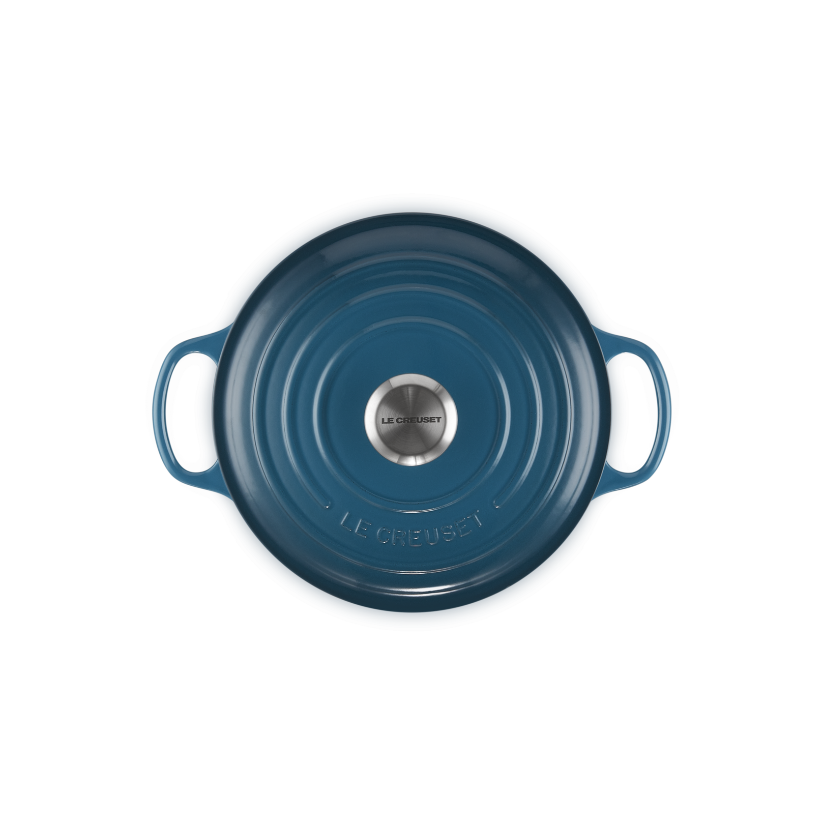 Le Creuset Deep Teal Cast Iron Round Casserole 20cm 2.4 Litres