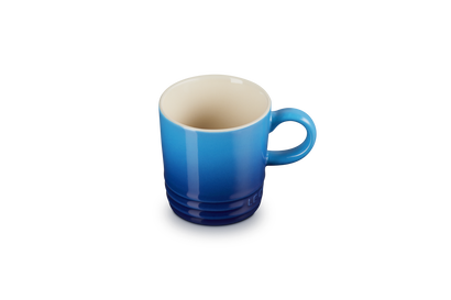 Blue mug with a gradient effect on a white background