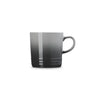 Gray mug with a gradient design on a white background