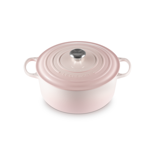 Le Creuset Shell Pink Cast Iron Round Casserole 28cm 6.7 Litres