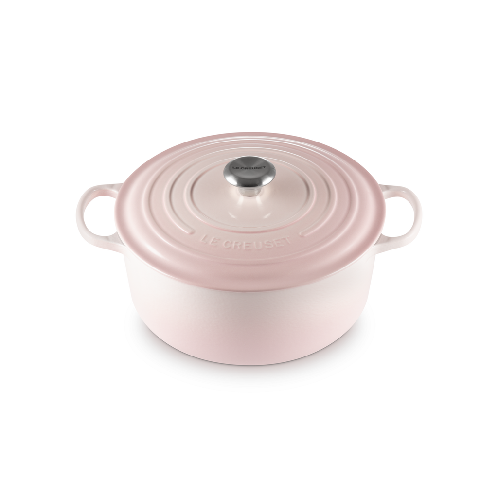 Le Creuset Shell Pink Cast Iron Round Casserole 28cm 6.7 Litres