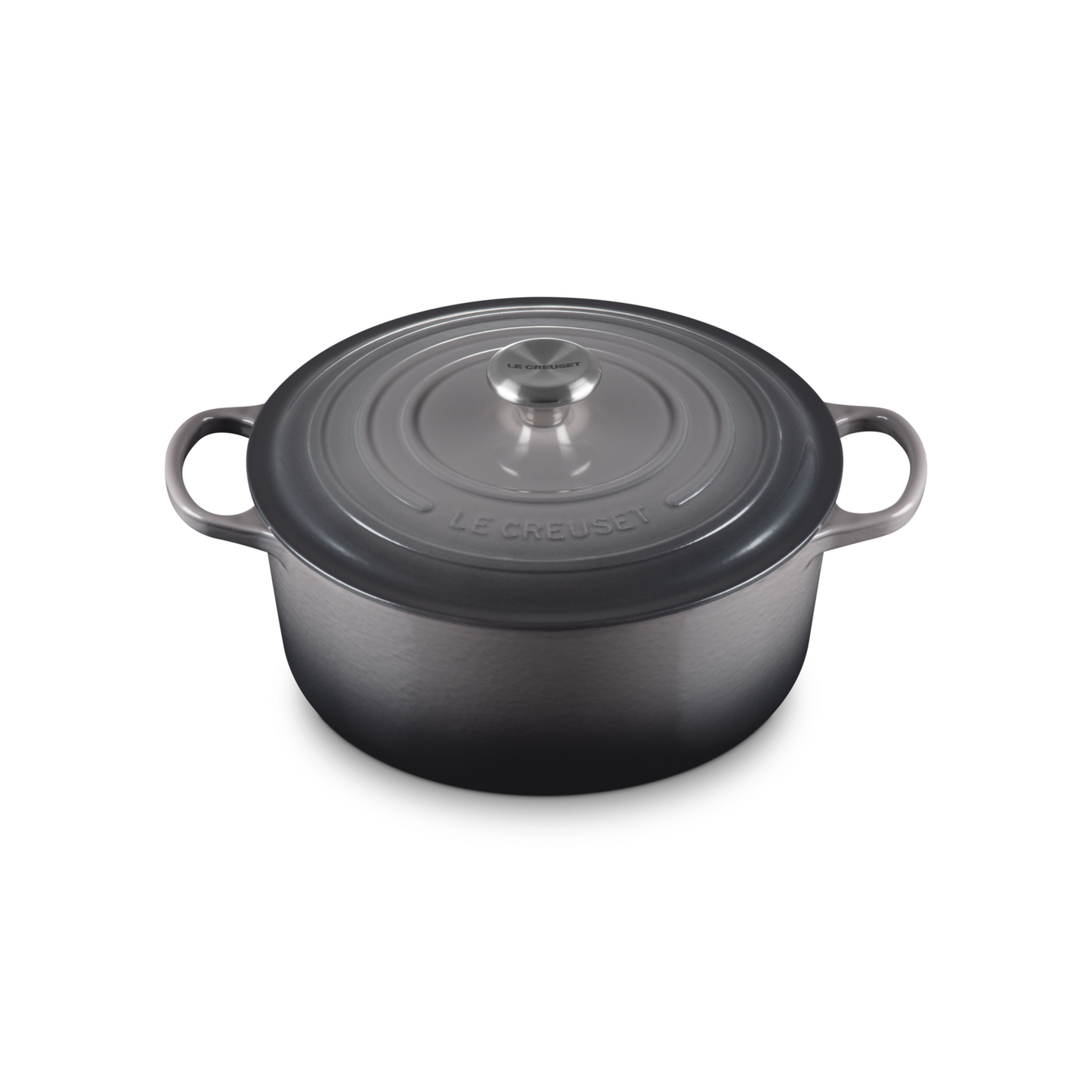 Le Creuset Flint Cast Iron Round Casserole 26cm 5.3 Litres