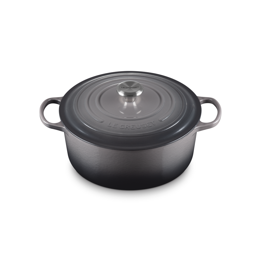 Le Creuset Flint Cast Iron Round Casserole 26cm 5.3 Litres