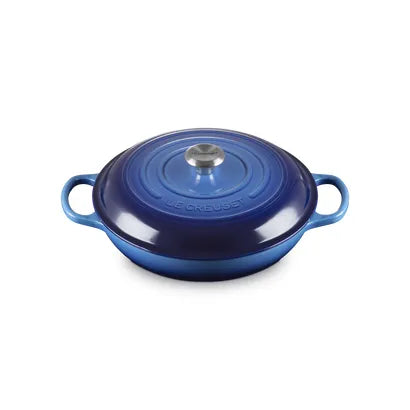 Le Creuset Azure Shallow Cast Iron Round Casserole 30cm 3.5 Litres