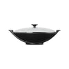 Le Creuset Satin Black Cast Iron Wok With Glass Lid 36cm/4.5 Litres