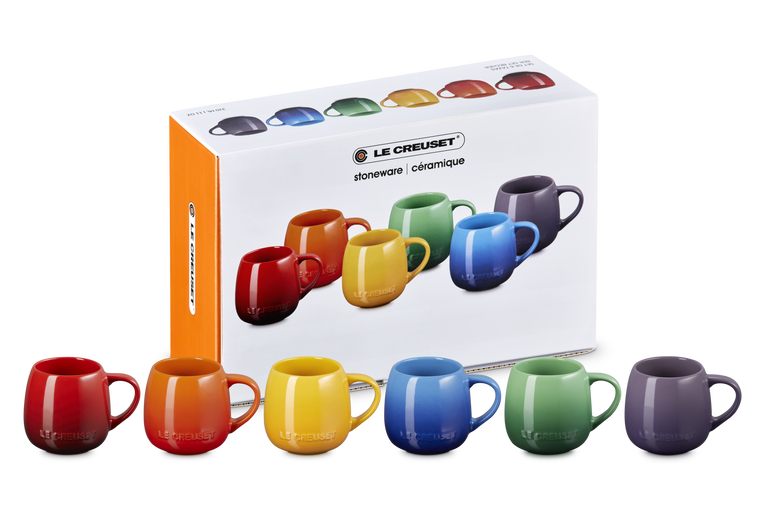 Le Creuset Stoneware Stoneware Rainbow Set Of 6 Mugs 320ml