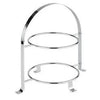 DPS Two Tier Silver Serving Stand 33 x 23.5cm.