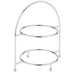 DPS Two Tier Silver Serving Stand 29 x 19.5cm.