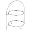 DPS Two Tier Silver Serving Stand 29 x 19.5cm.