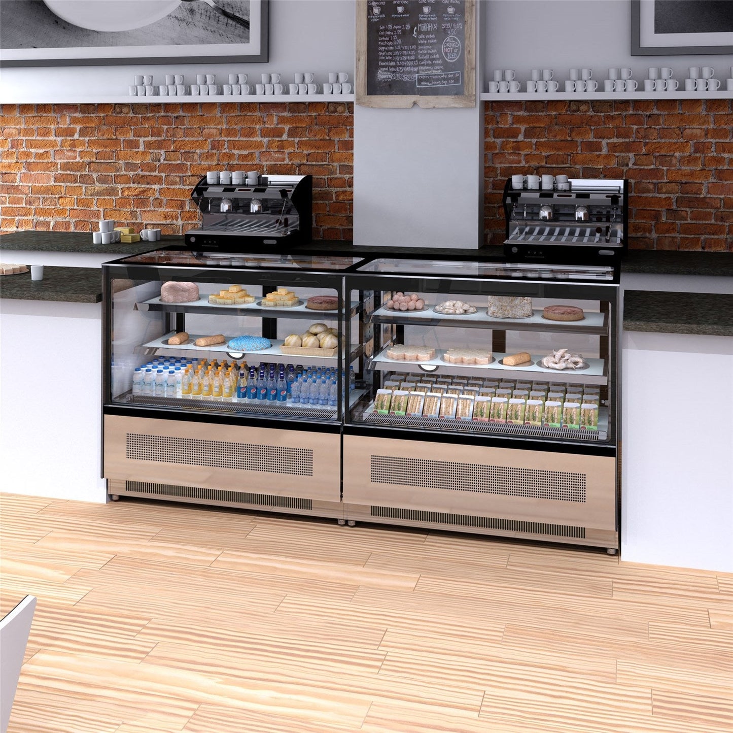 Interlevin LPD1500F Flat Glass Freestanding Patisserie Food Display 1505mm