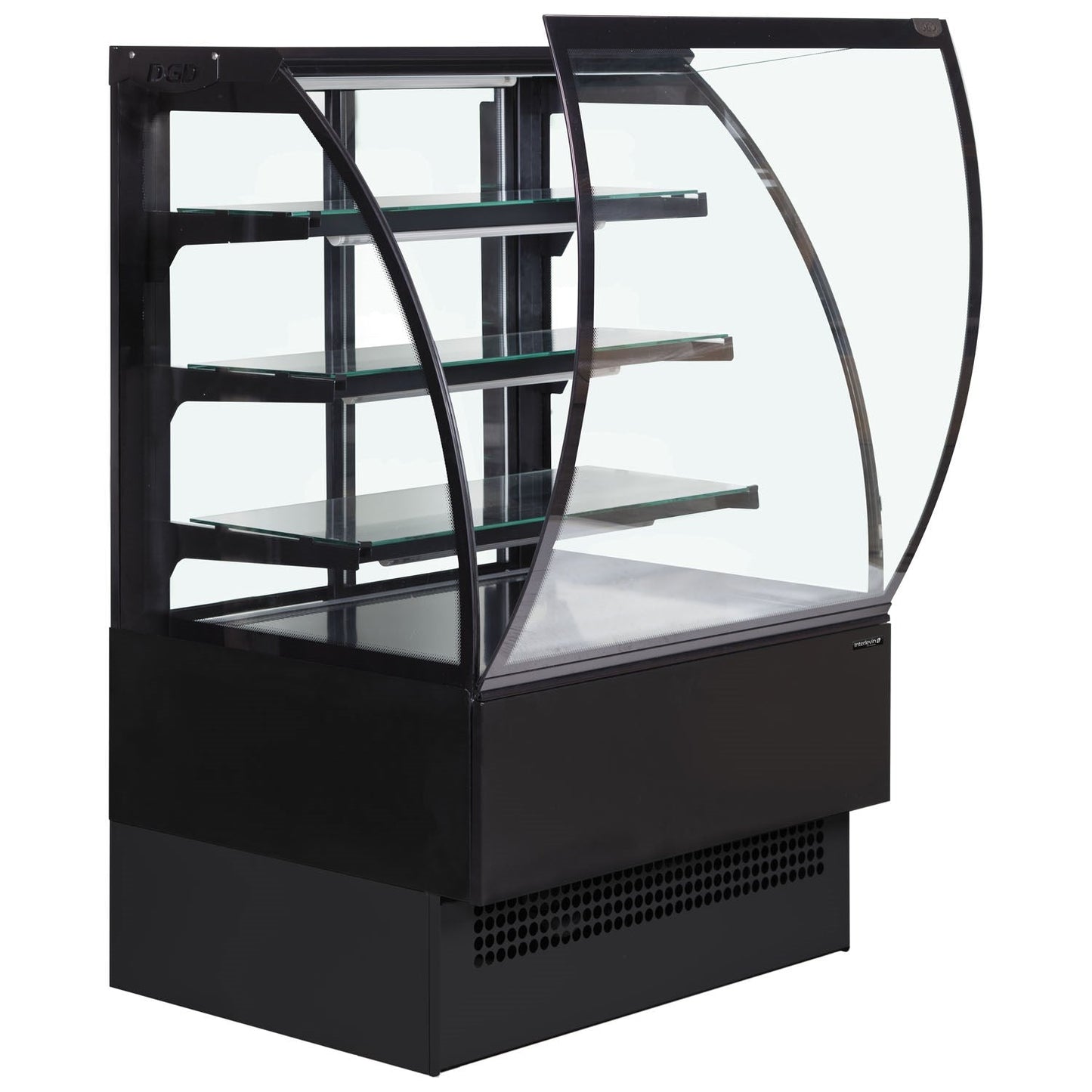 Interlevin EVO1502 Curved Glass Freestanding Black Patisserie Food Display 1500mm