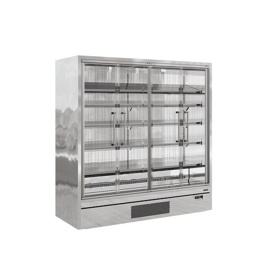 Tefcold GP20FGD SS Stainless Steel Door Front 5 Shelve Multideck 1955mm