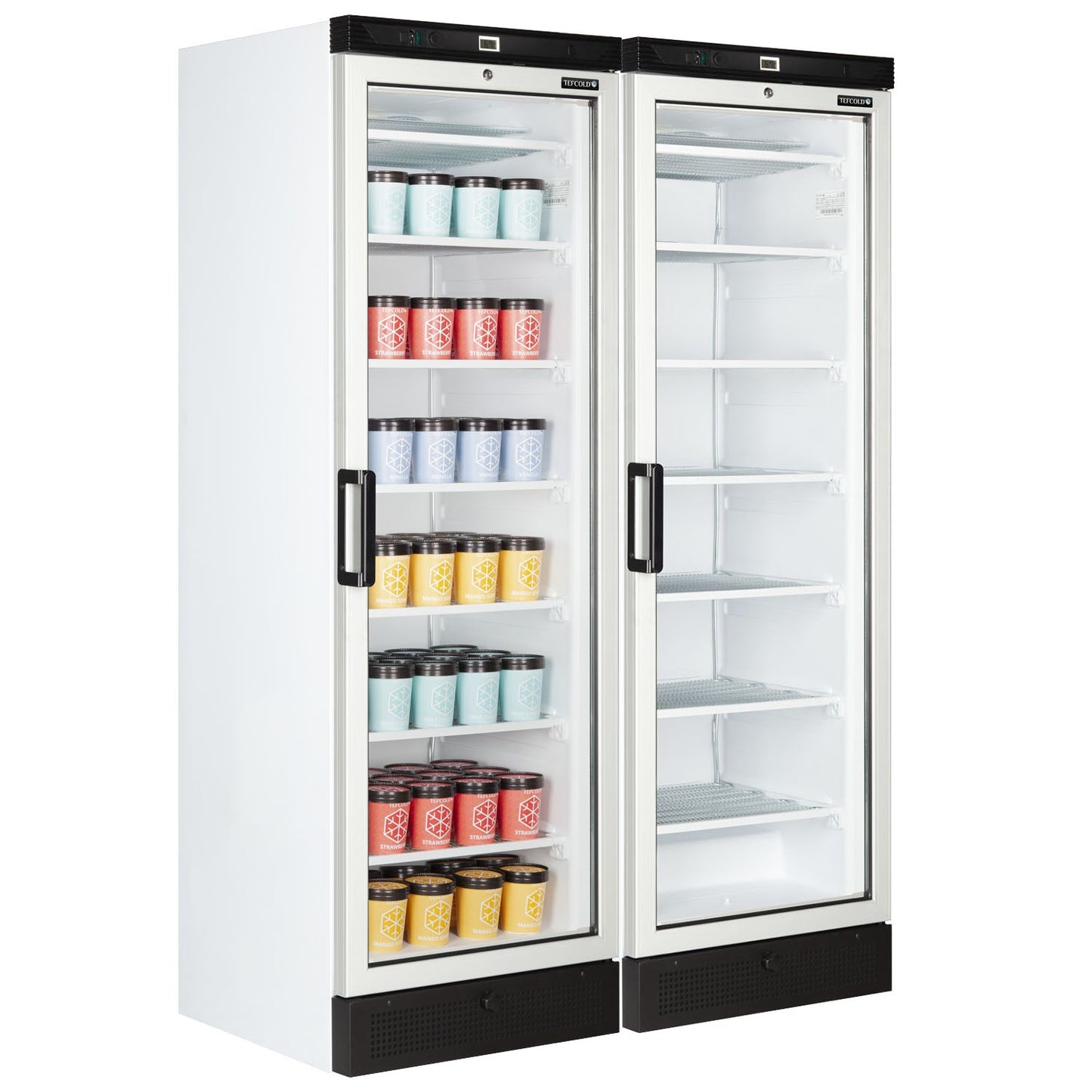 Tefcold UFFS371G 300L Upright Single Glass Door Display Freezer