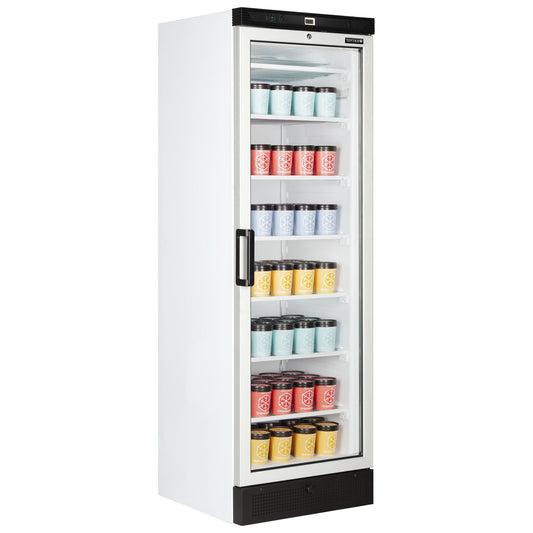 Tefcold UFFS371G 300L Upright Single Glass Door Display Freezer