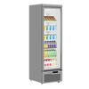 Tefcold Atom Maxi C1DS Silver Upright Single Glass Door Fridge 614 Litres